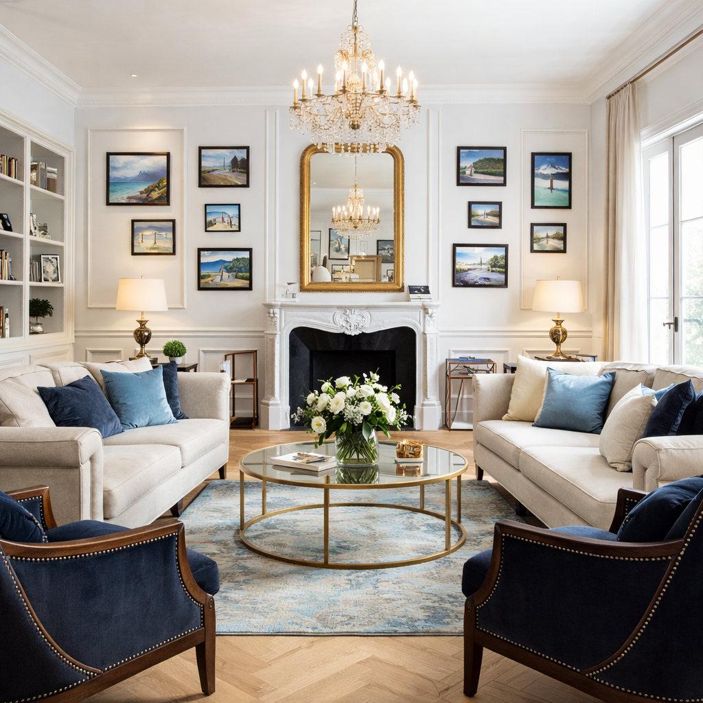 欧洲公寓客厅室内买房风水结构评估