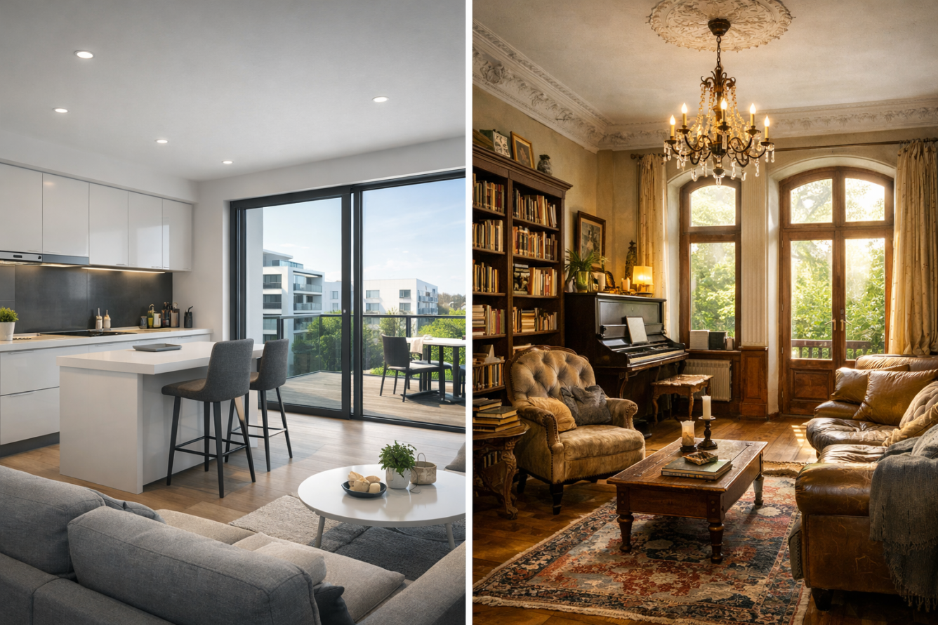 You are currently viewing 德国新房和老房怎么选？真正影响风水的是这4个结构差别（Neubau vs Altbau）